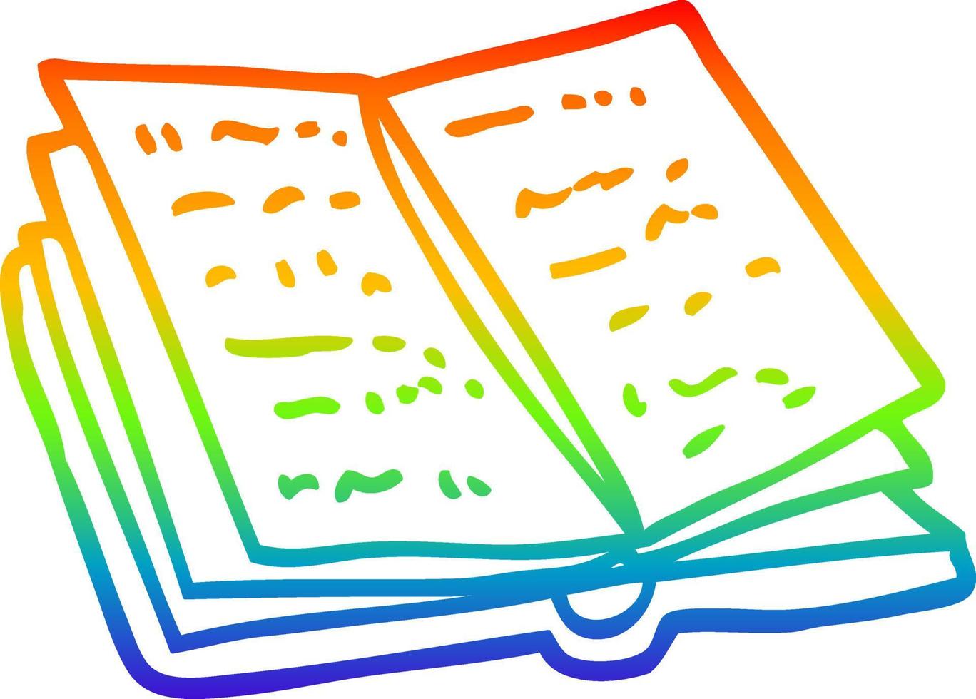 regenbooggradiënt lijntekening cartoon leesboek vector