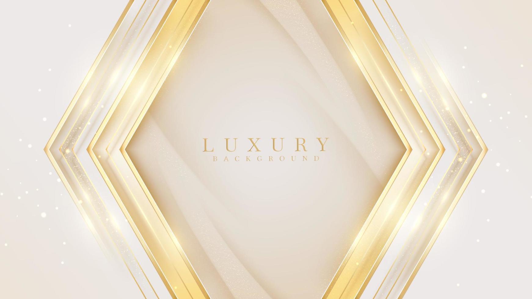 luxe achtergrond met gouden lijnelement en glitter lichteffect decoratie. vector