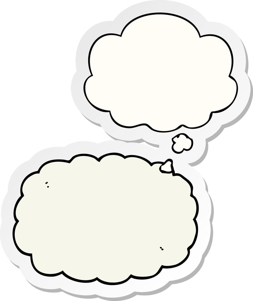 cartoonwolk en tekstballon als gedrukte sticker vector