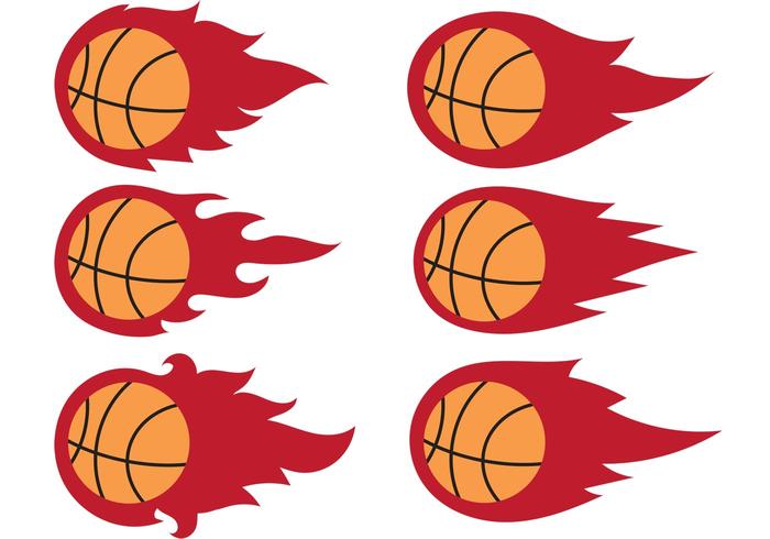 Basketball on fire vectors