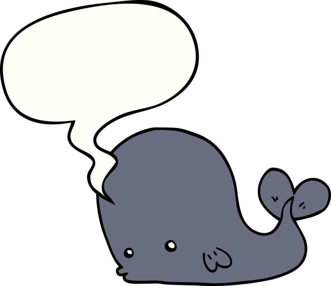 cartoon walvis en tekstballon vector