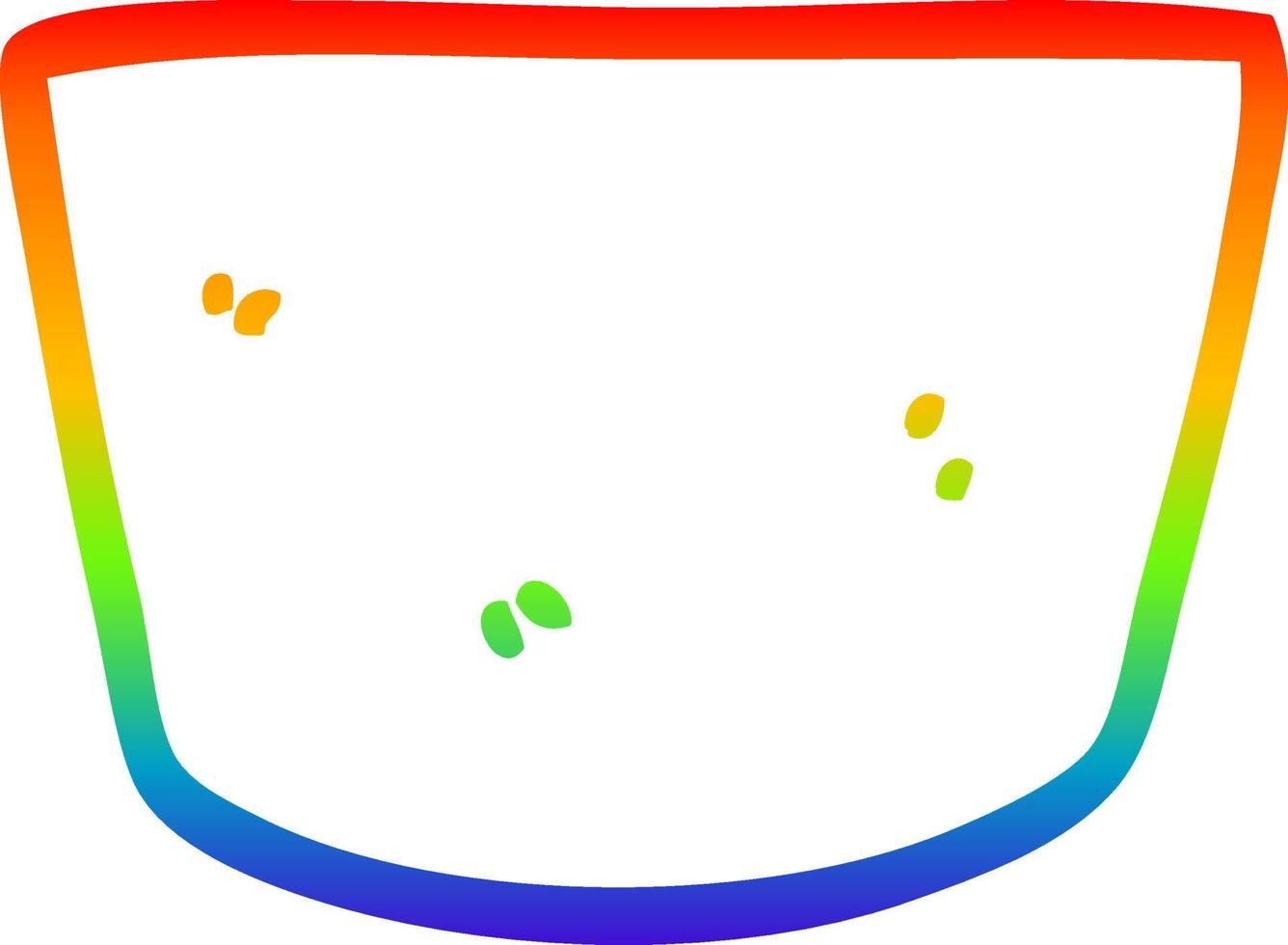 regenbooggradiënt lijntekening cartoon pot vector