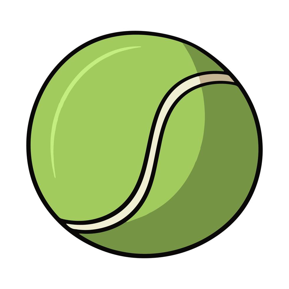 heldere tennisbal, hondenspeelgoed, cartoon-stijl vectorillustratie op een witte achtergrond vector