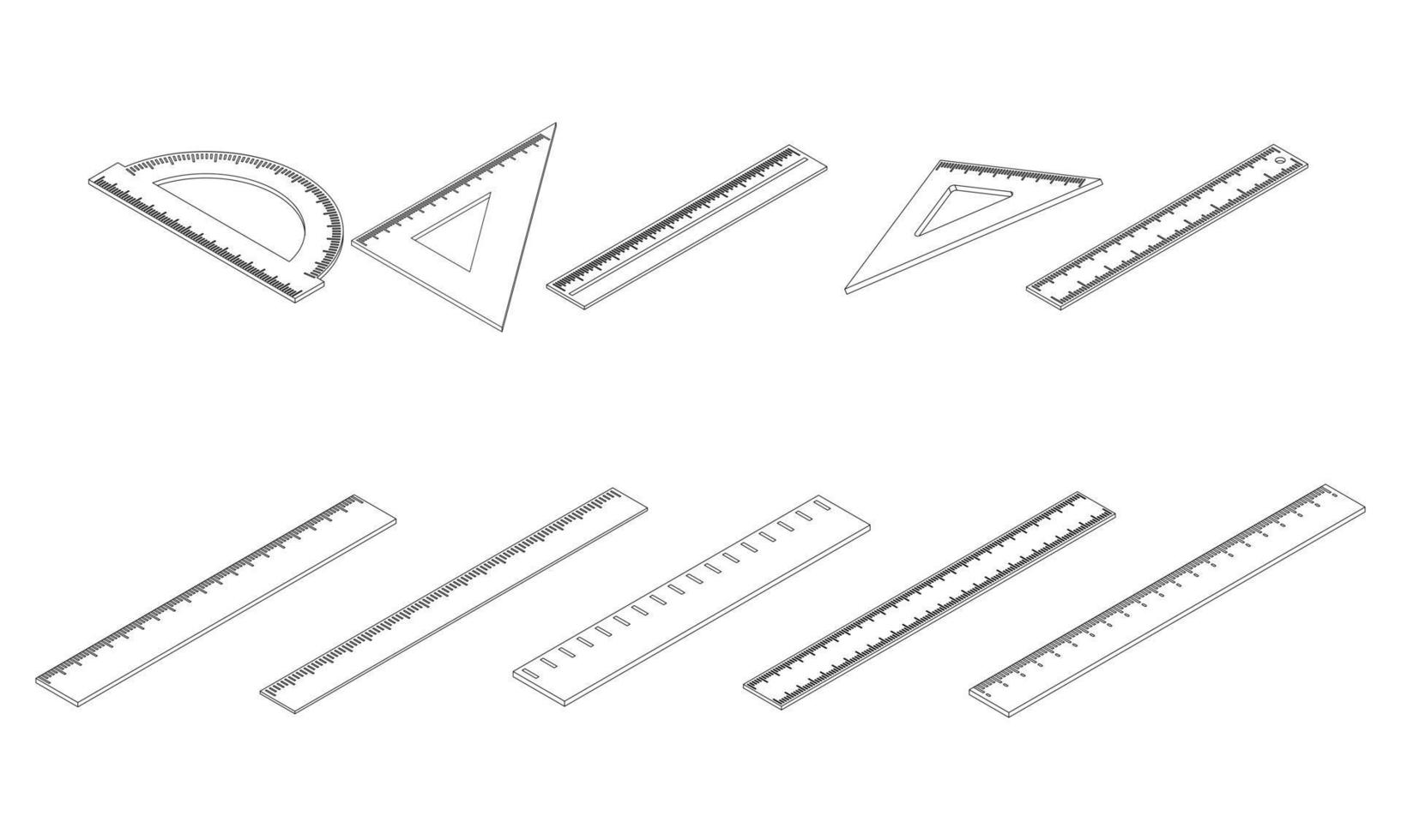 liniaal pictogrammen instellen vector outine