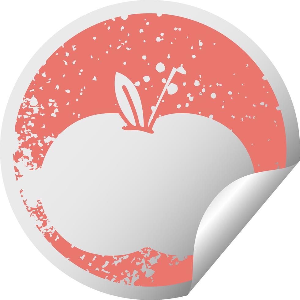 noodlijdende circulaire peeling sticker symbool sappige appel vector