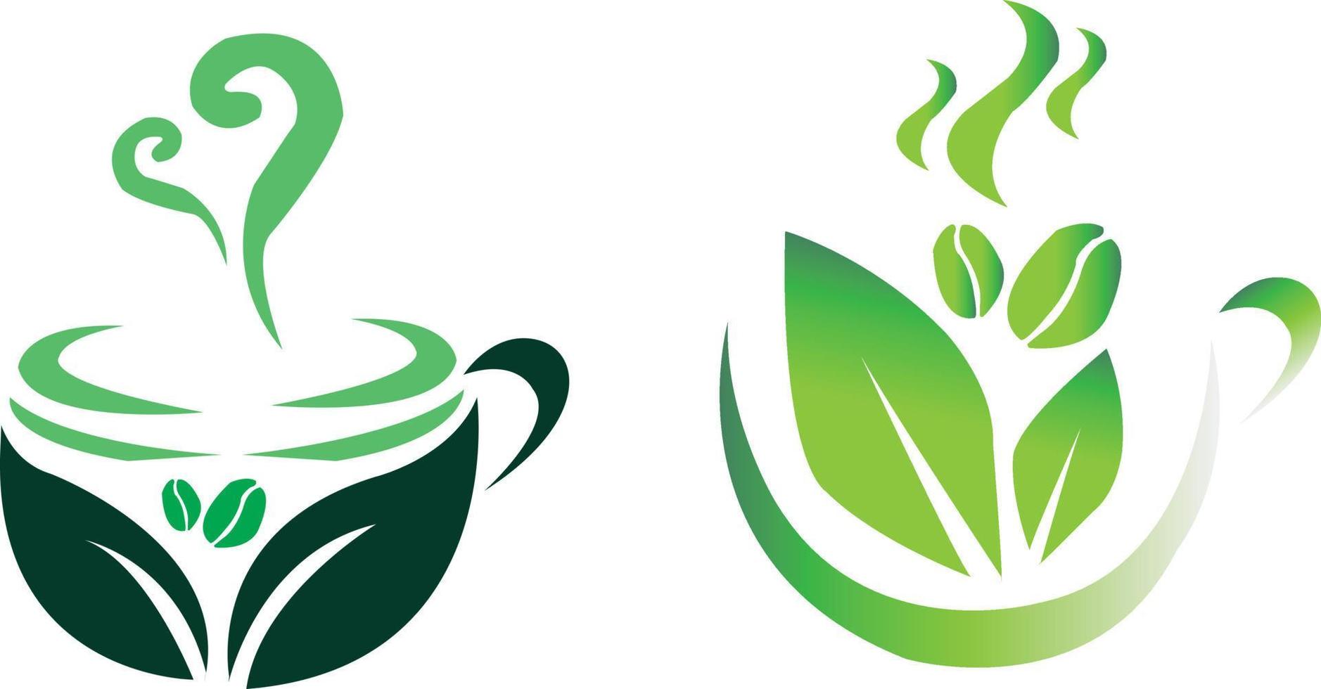 logo koffiecafé voor uw bedrijf, groene koffie logo vector