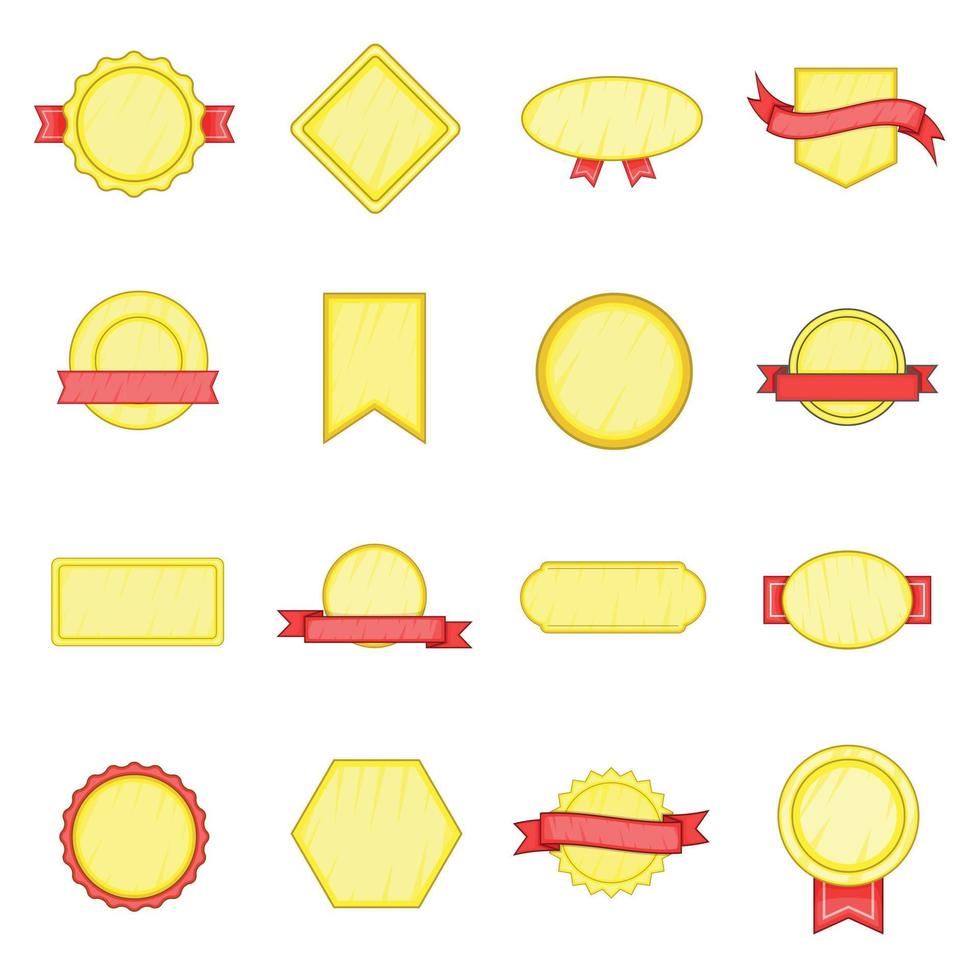 lege label iconen set, cartoon stijl vector