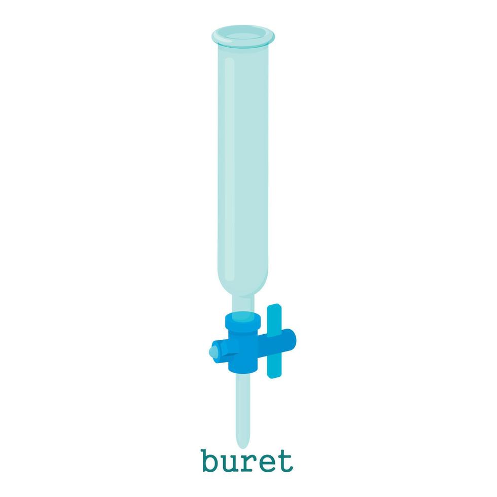 laboratorium buret pictogram, cartoon stijl vector