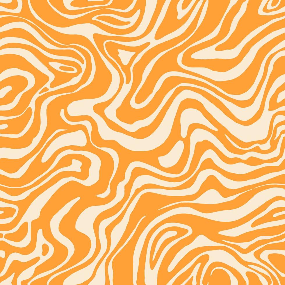 golvende swirl vector naadloze patroon hand getekend 1970 vectorillustratie. jaren zestig patroon trippy. groovy hippie-stijl.