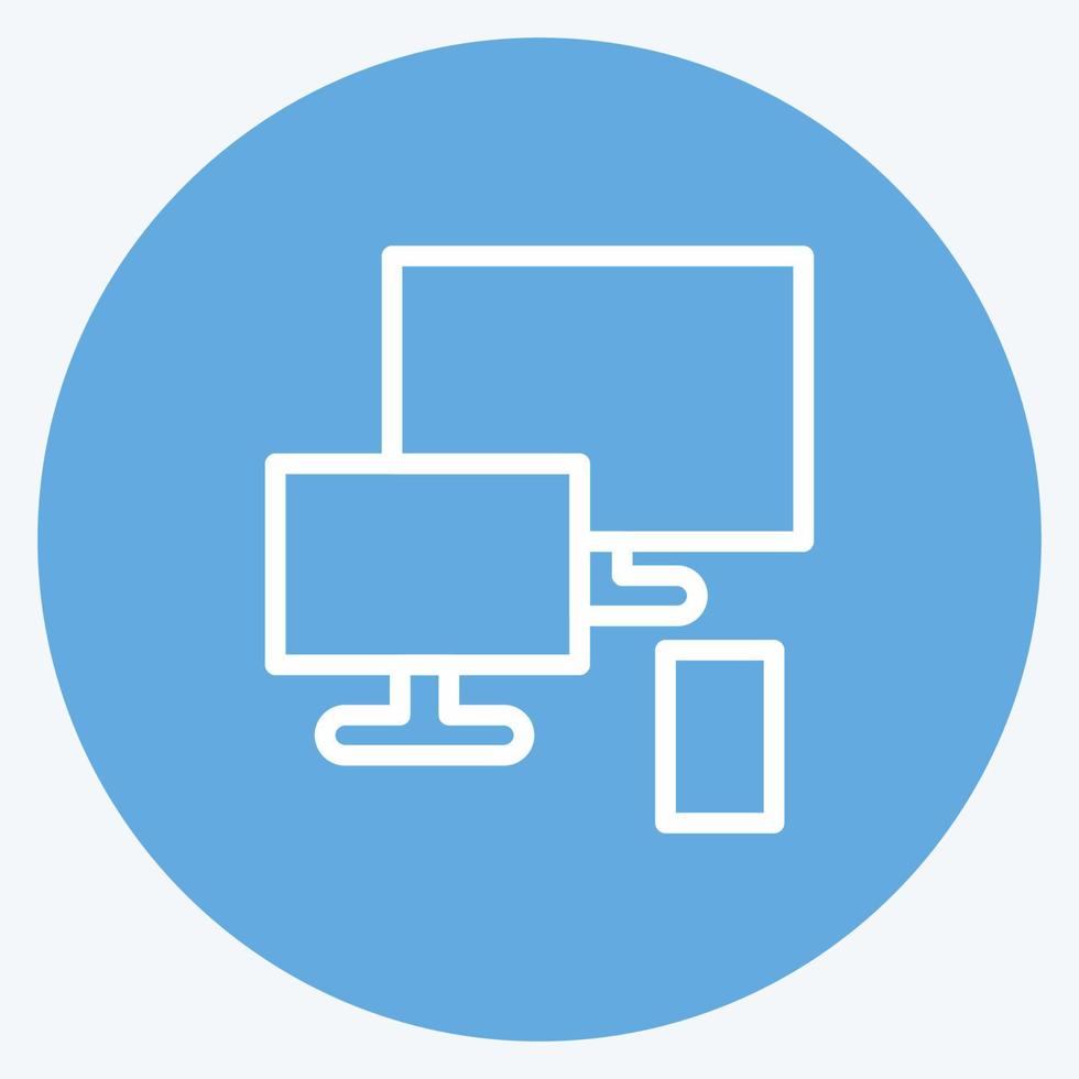 pictogram responsief. geschikt voor opstartsymbool. blauwe ogen stijl. eenvoudig ontwerp bewerkbaar. ontwerp sjabloon vector. eenvoudige illustratie vector