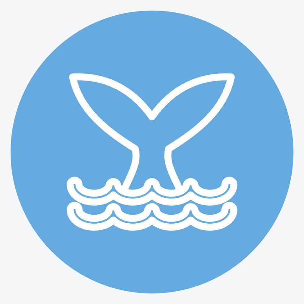 pictogram walvis. geschikt voor zeevruchten symbool. blauwe ogen stijl. eenvoudig ontwerp bewerkbaar. ontwerp sjabloon vector. eenvoudige illustratie vector