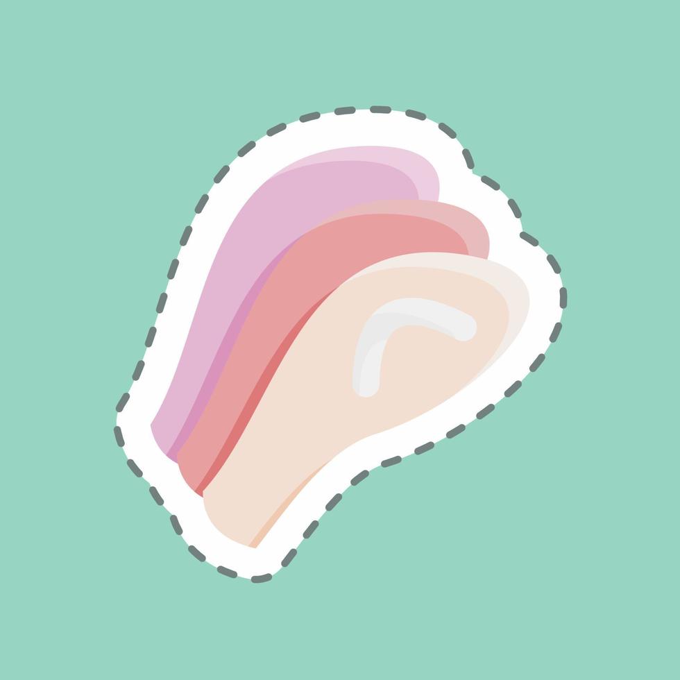 sticker lijn gesneden sashimi. geschikt voor Japans symbool. eenvoudig ontwerp bewerkbaar. ontwerp sjabloon vector. eenvoudige illustratie vector