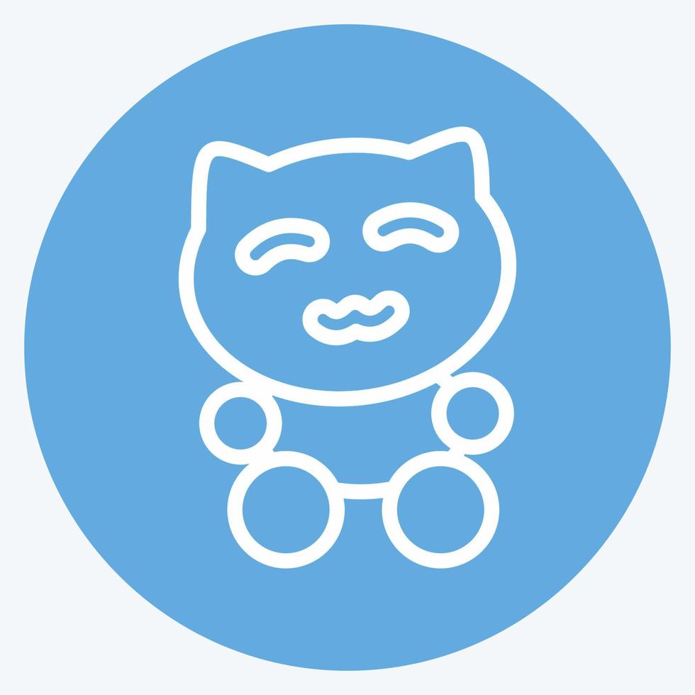 icoon maneki neko. geschikt voor Japans symbool. blauwe ogen stijl. eenvoudig ontwerp bewerkbaar. ontwerp sjabloon vector. eenvoudige illustratie vector