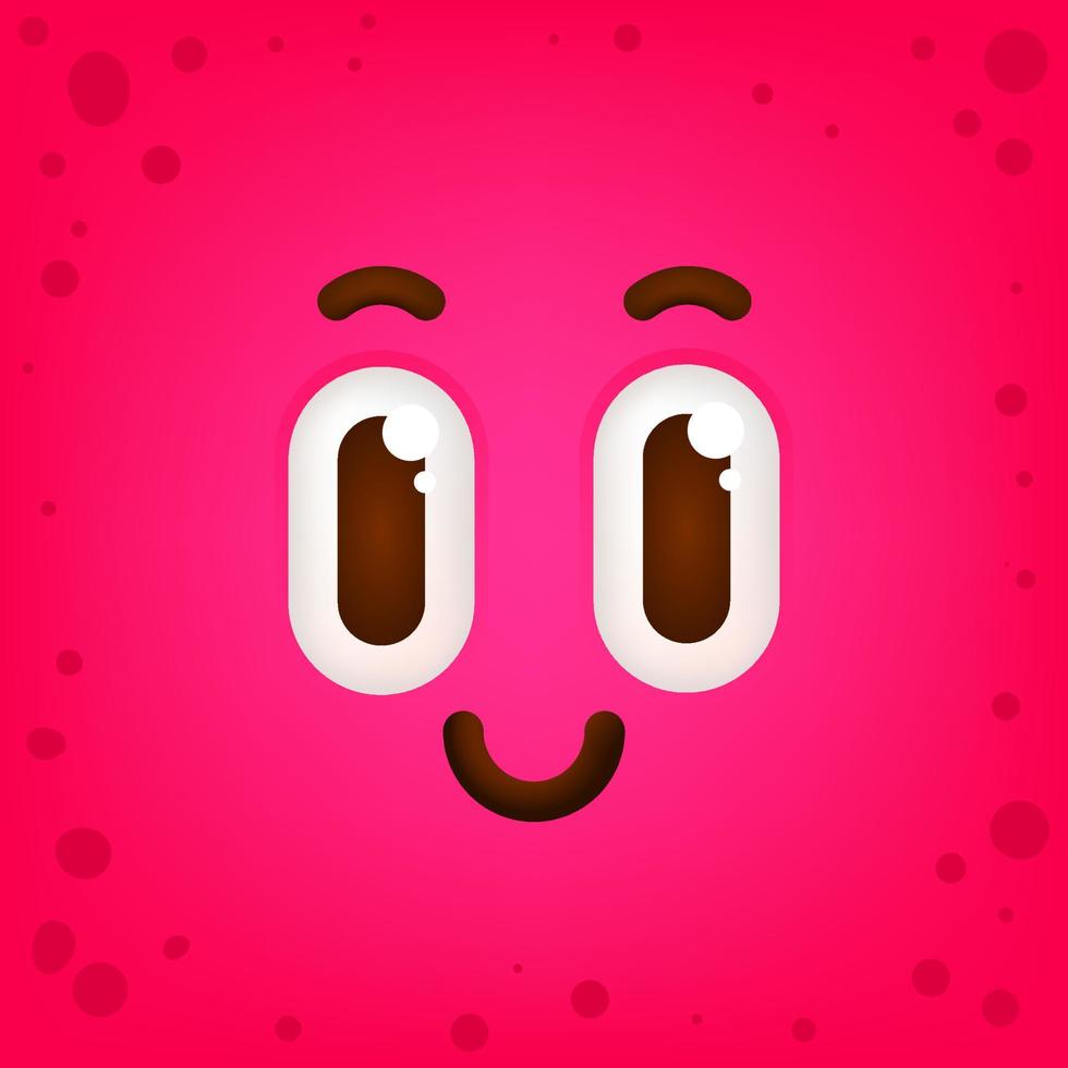 grappig cartoongezicht. voorraad vectorafbeeldingen rode en roze smiley gezicht emoticons of emoji illustratie. leuke grappige emoties met grote ogen vector
