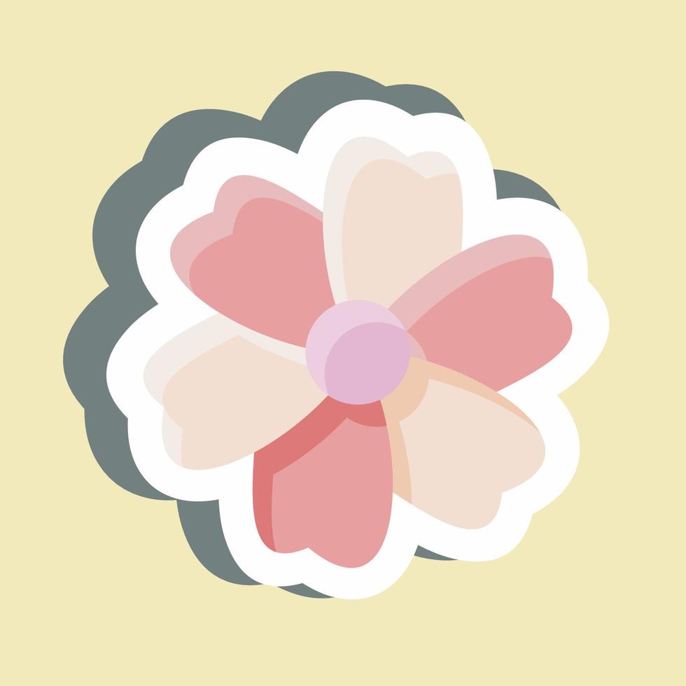 sticker sakura. geschikt voor Japans symbool. eenvoudig ontwerp bewerkbaar. ontwerp sjabloon vector. eenvoudige illustratie vector