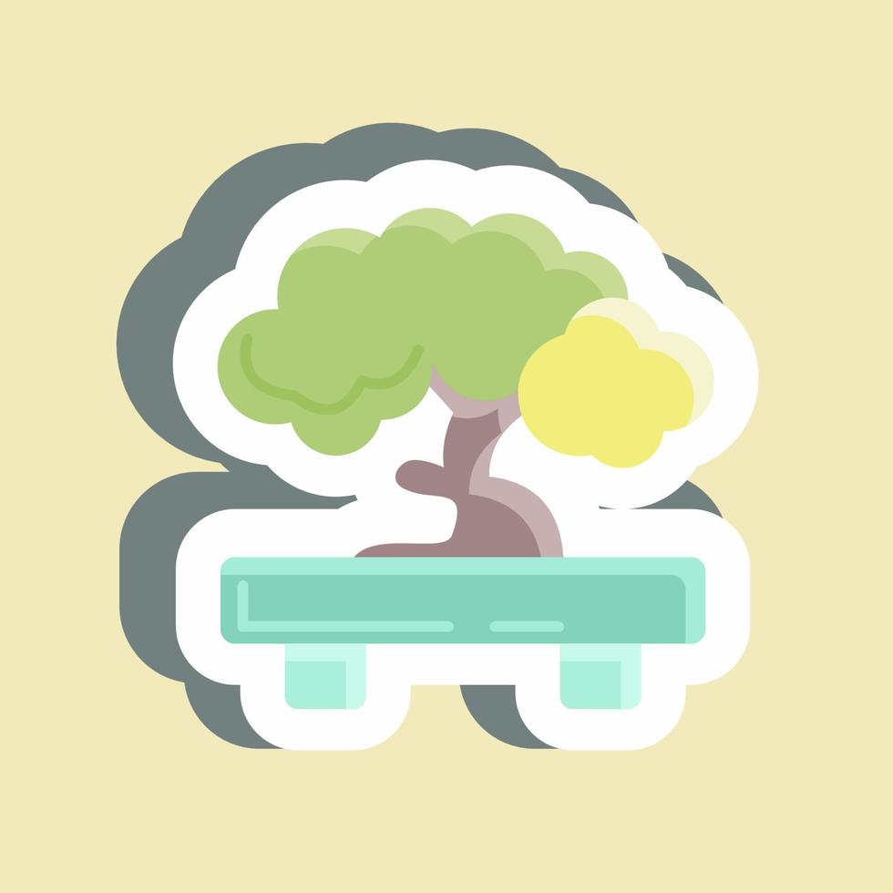 stickerbonsai. geschikt voor Japans symbool. eenvoudig ontwerp bewerkbaar. ontwerp sjabloon vector. eenvoudige illustratie vector