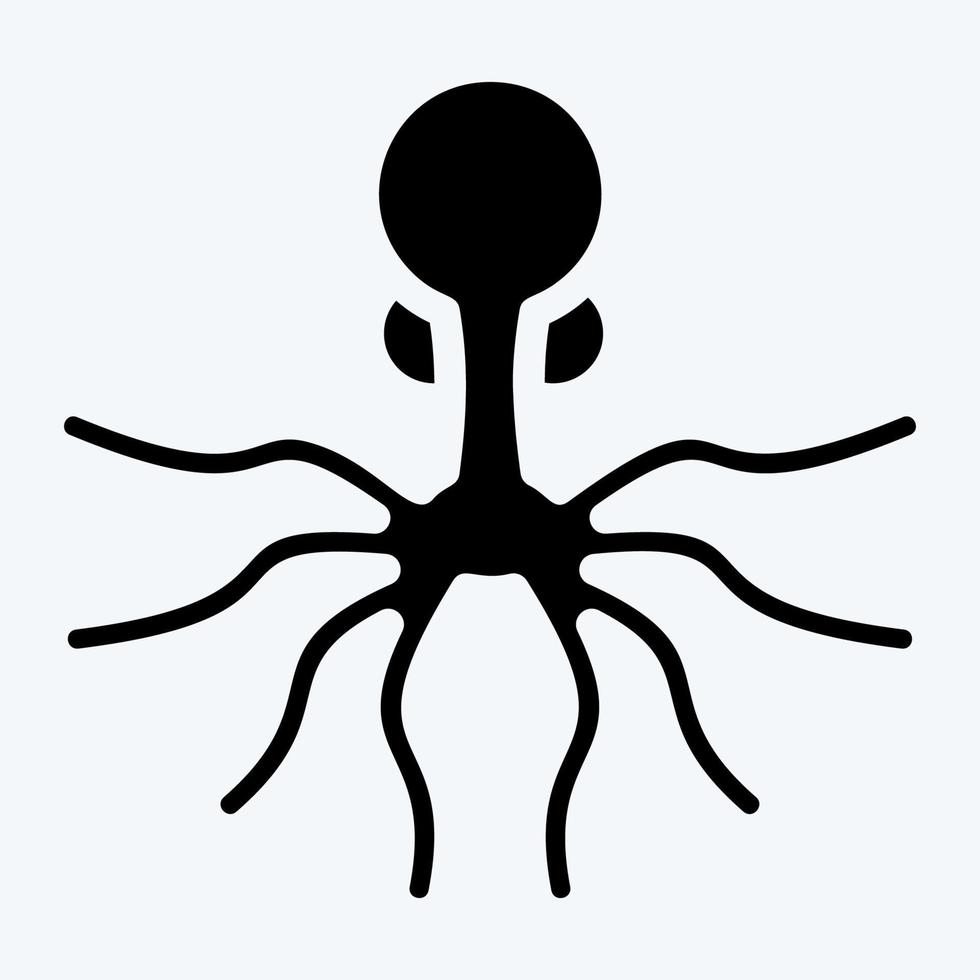 pictogram oktopus. geschikt voor zeevruchten symbool. glyph-stijl. eenvoudig ontwerp bewerkbaar. ontwerp sjabloon vector. eenvoudige illustratie vector