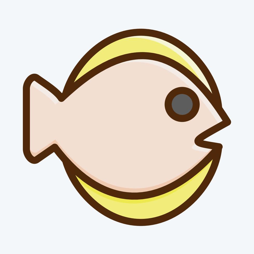 pictogram platte vis. geschikt voor zeevruchten symbool. vlakke stijl. eenvoudig ontwerp bewerkbaar. ontwerp sjabloon vector. eenvoudige illustratie vector