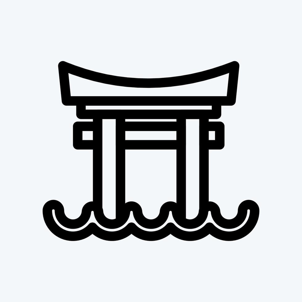 pictogram torii poort. geschikt voor Japans symbool. lijn stijl. eenvoudig ontwerp bewerkbaar. ontwerp sjabloon vector. eenvoudige illustratie vector