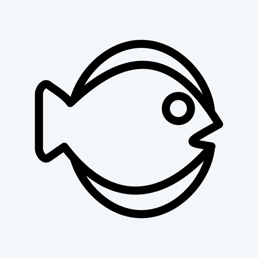 pictogram platte vis. geschikt voor zeevruchten symbool. lijn stijl. eenvoudig ontwerp bewerkbaar. ontwerp sjabloon vector. eenvoudige illustratie vector