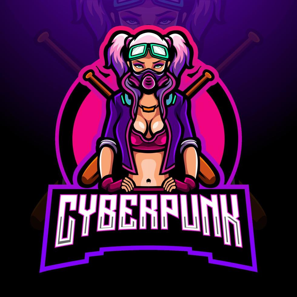 cyberpunk-mascotte. esport-logo ontwerp vector