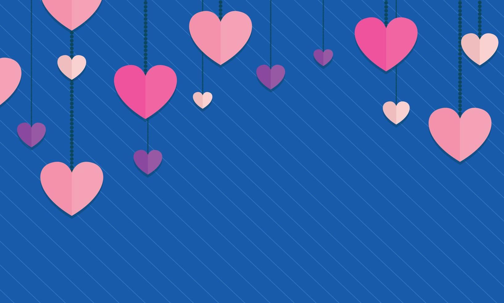 roze romantisch hart op blauwe achtergrond vector