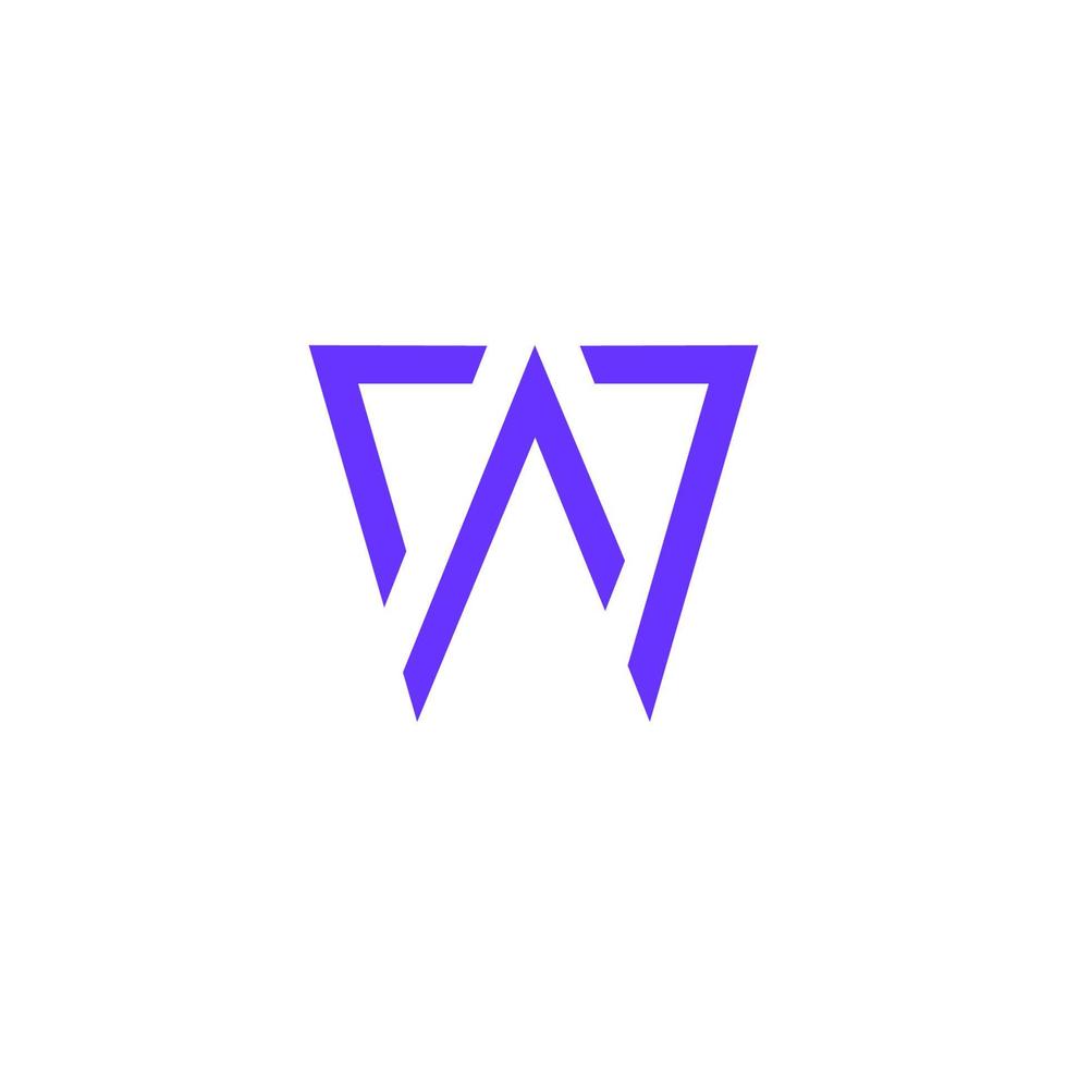 letter w pijl 7 geometrische lijn logo vector