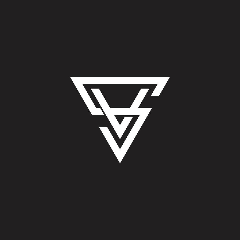 letter sv overlappende driehoek lijn plat 3d ontwerp logo vector