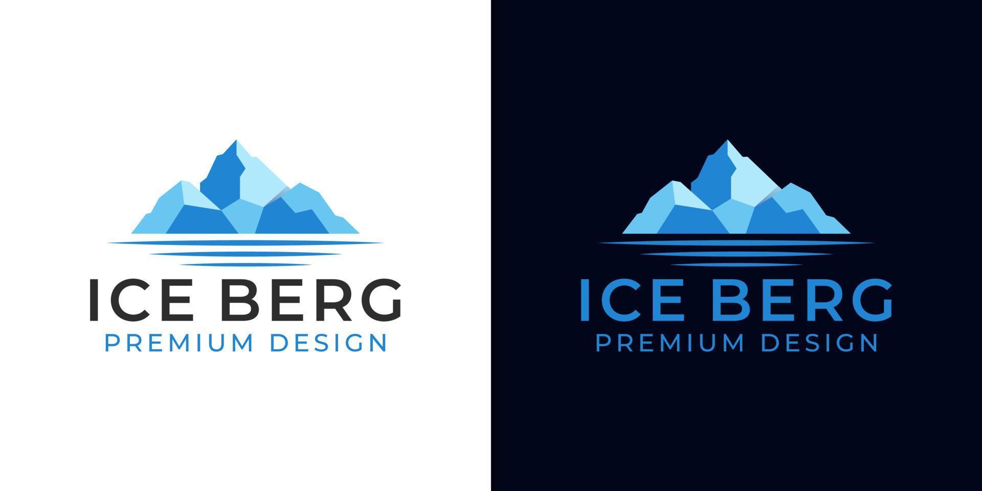 berg ijsberg logo. geometrische ijspiek drijvend ijs berg ijs land gletsjer vector ontwerp