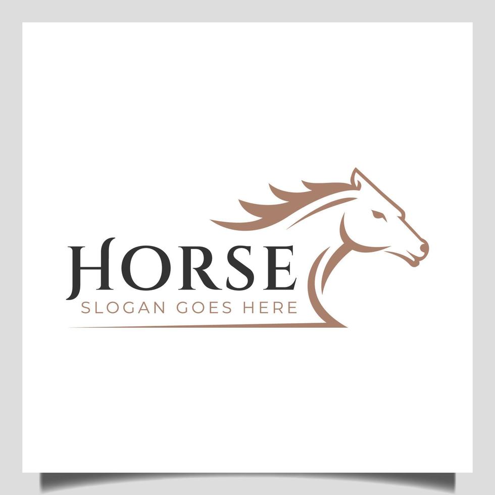 elegante eenvoudige lijn snel paard logo vector voor sport running paardenrace logo ontwerp