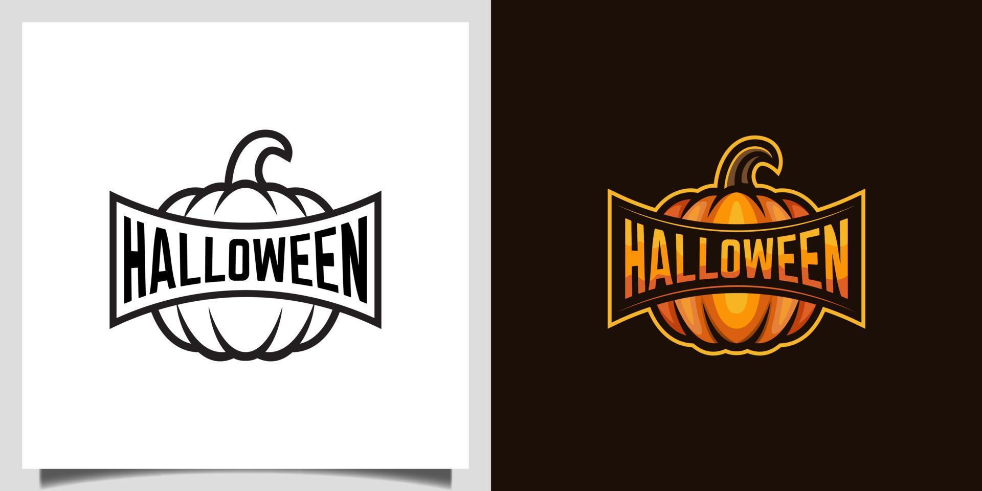 pompoen vector cartoon ontwerp voor vegetarisch, halloween markt evenement heeft dag logo-ontwerp nodig