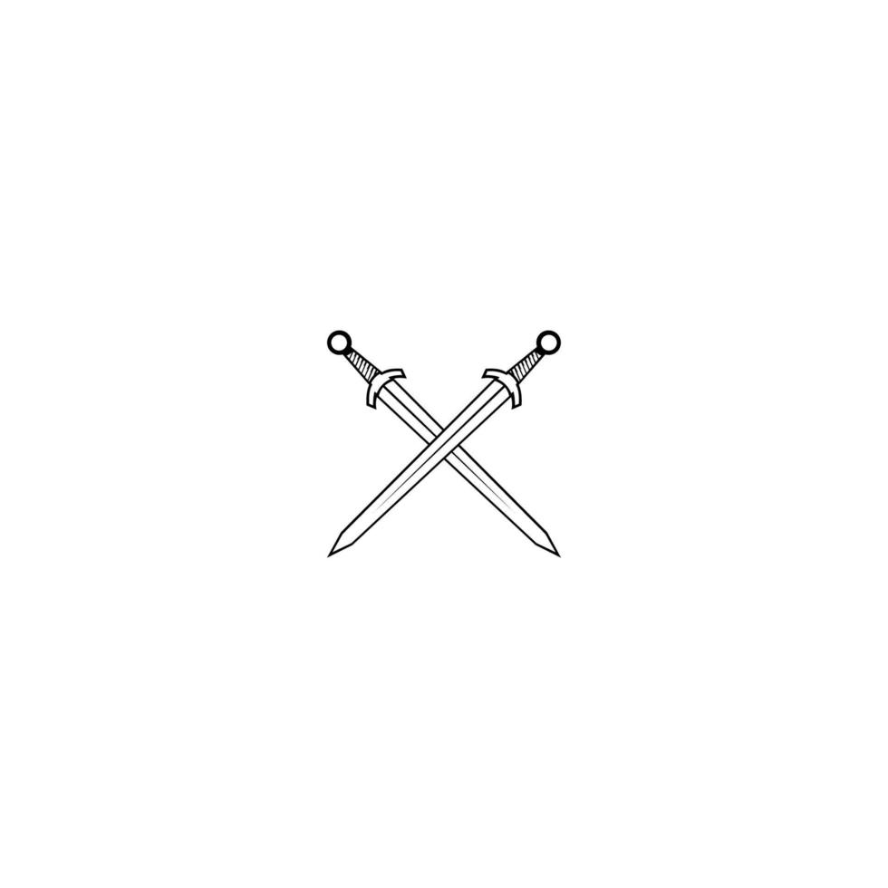 zwaard logo vector plat ontwerp. embleemontwerp op witte achtergrond