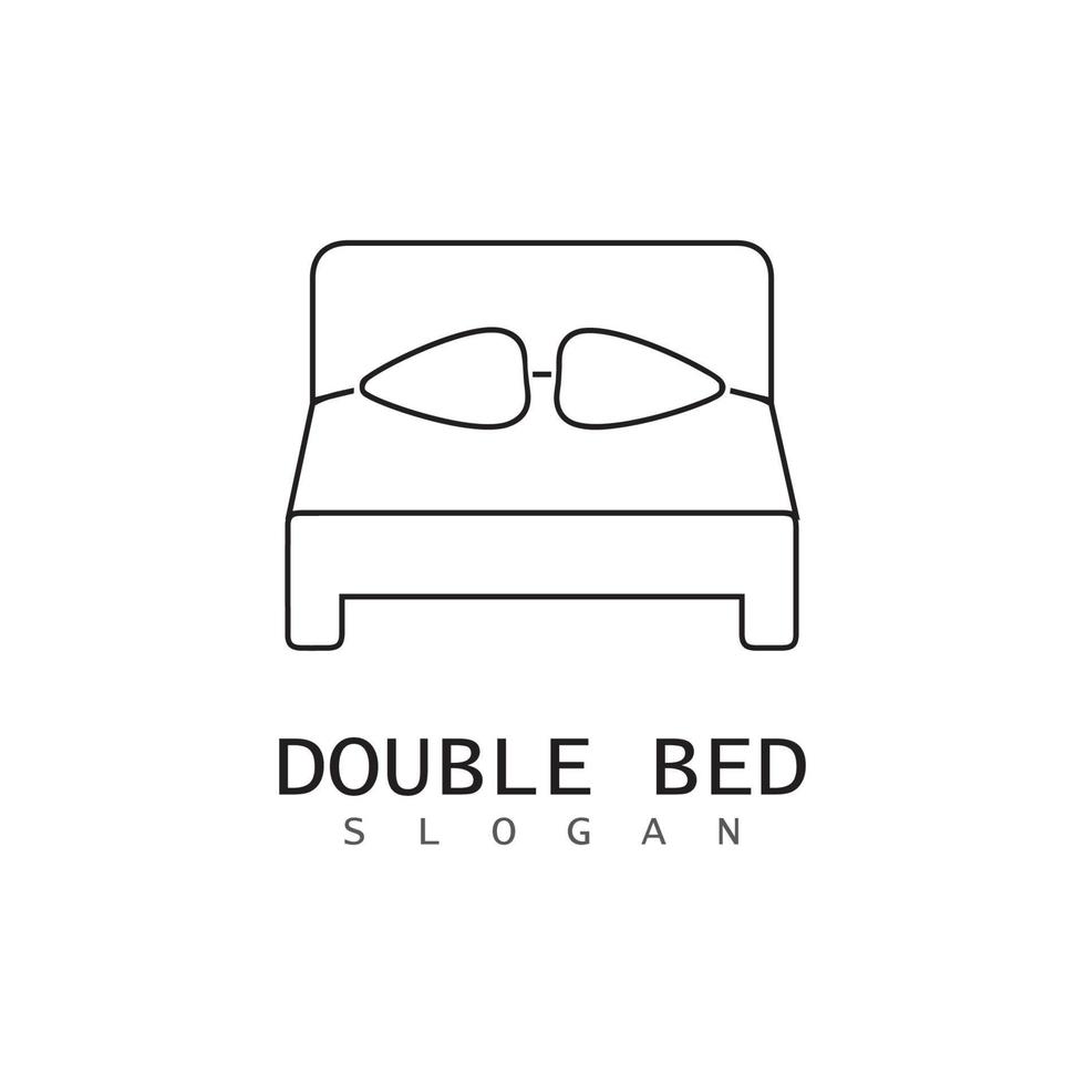 bed pictogram, meubel vectorillustratie, plat ontwerp. vector