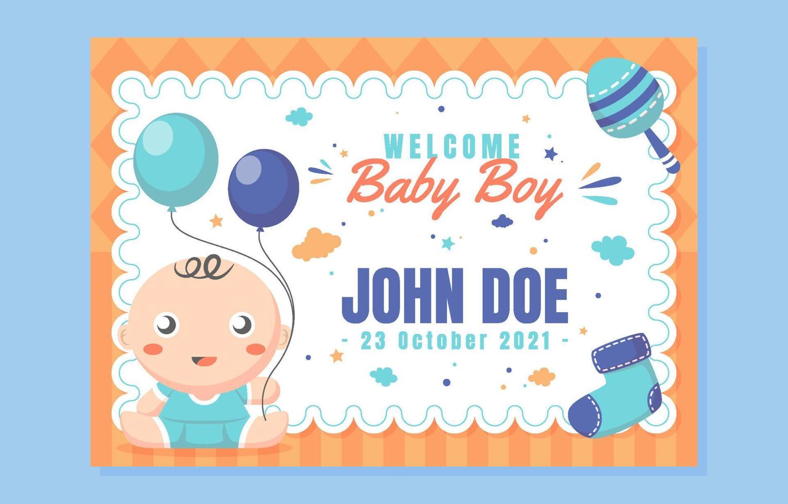 viering van baby born certificaatsjabloon vector