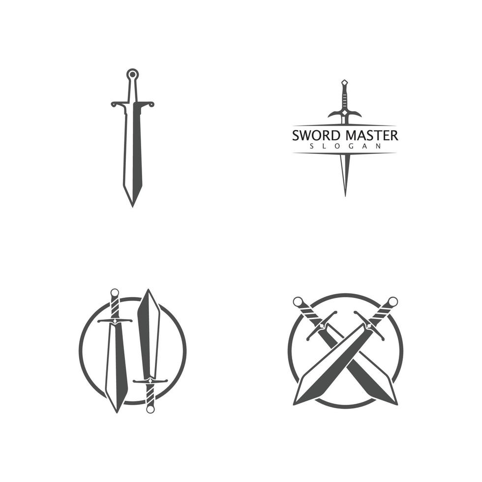 zwaard wapen vector logo sjabloon illustratie ontwerp