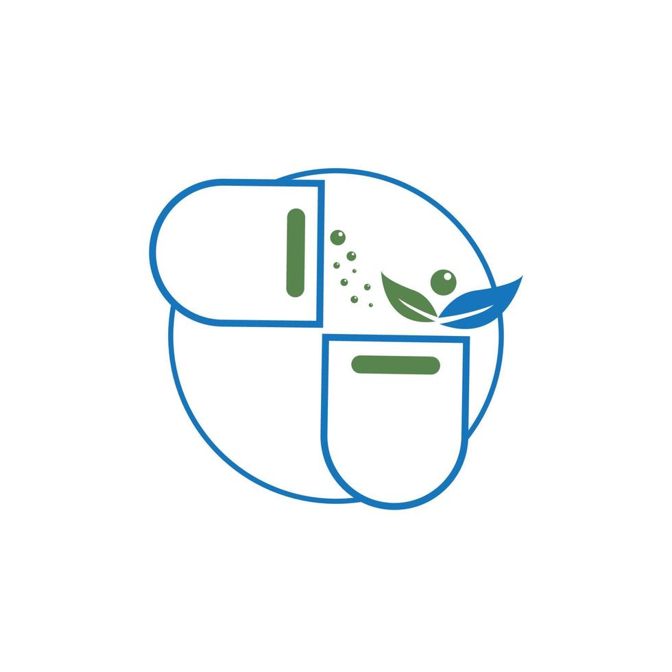 apotheek pictogram, kruiden apotheek symbool, stamper en vijzel vector illustratie ontwerpsjabloon