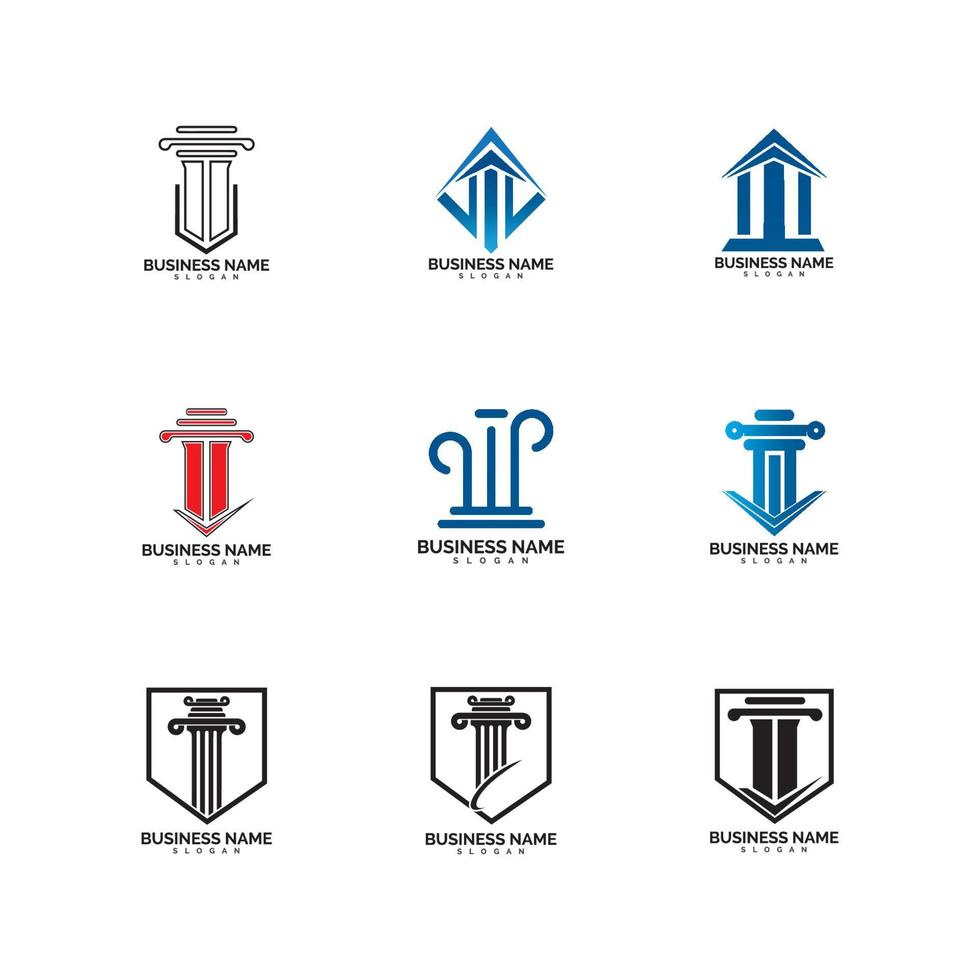 pijler logo vector sjabloon illustratie ontwerp