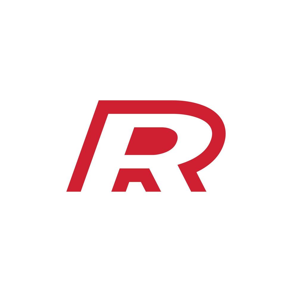 letter r rode kleur logo ontwerp geïsoleerd op een witte achtergrond. vector