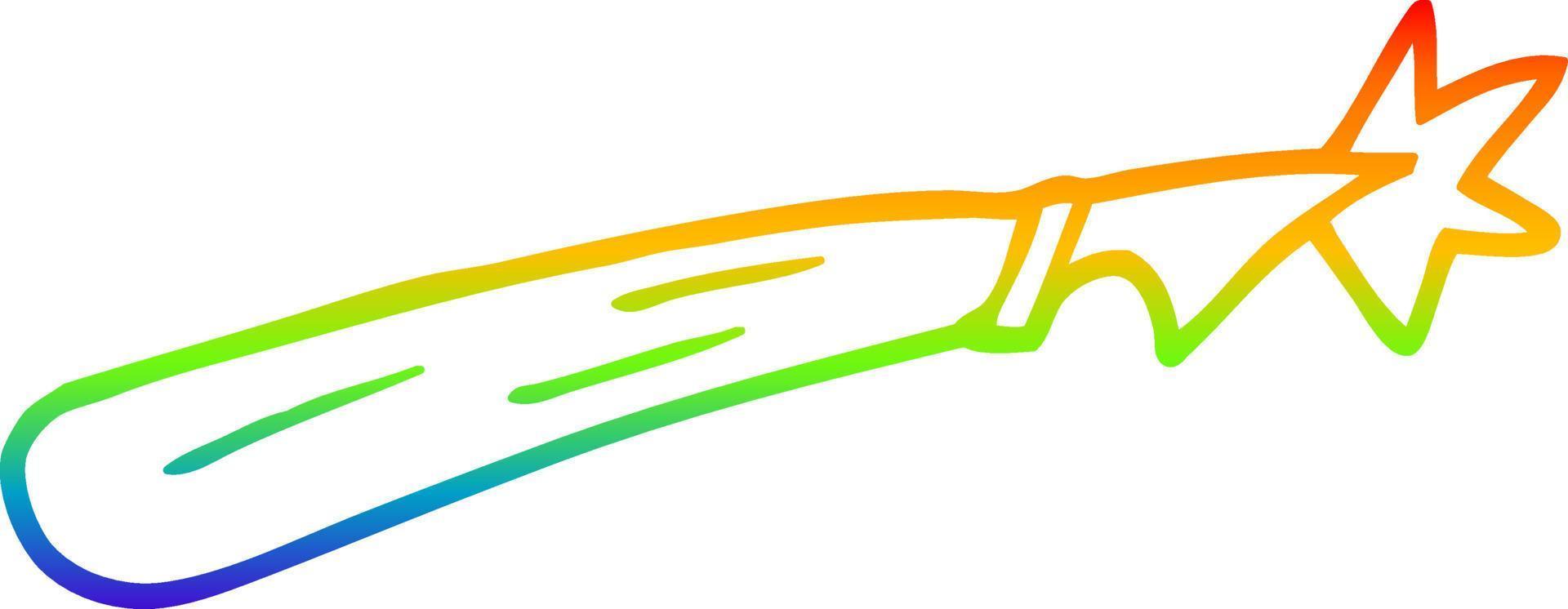 regenbooggradiënt lijntekening cartoon ambachtelijk mes vector