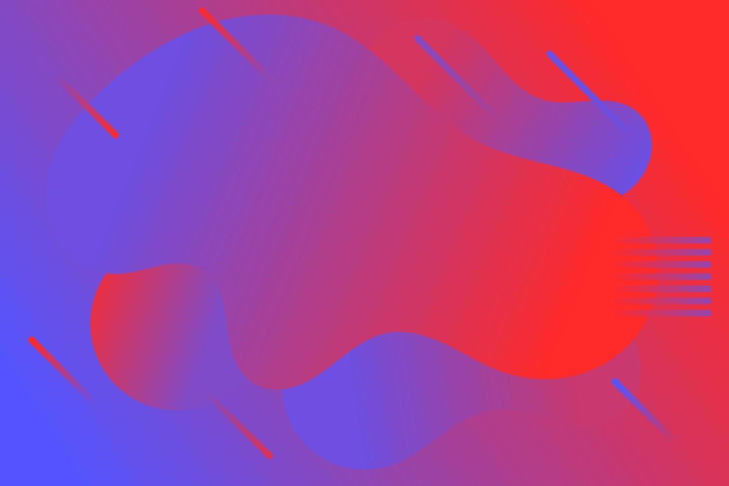 vloeibare achtergrond in rode en blauwe gradiëntkleur met schuine kleine omtrek vector