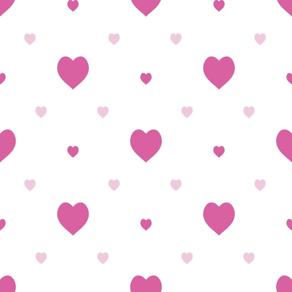 naadloze patroon in stijlvolle licht en donker roze harten op witte achtergrond voor stof, textiel, kleding, tafelkleed en andere dingen. vector afbeelding.