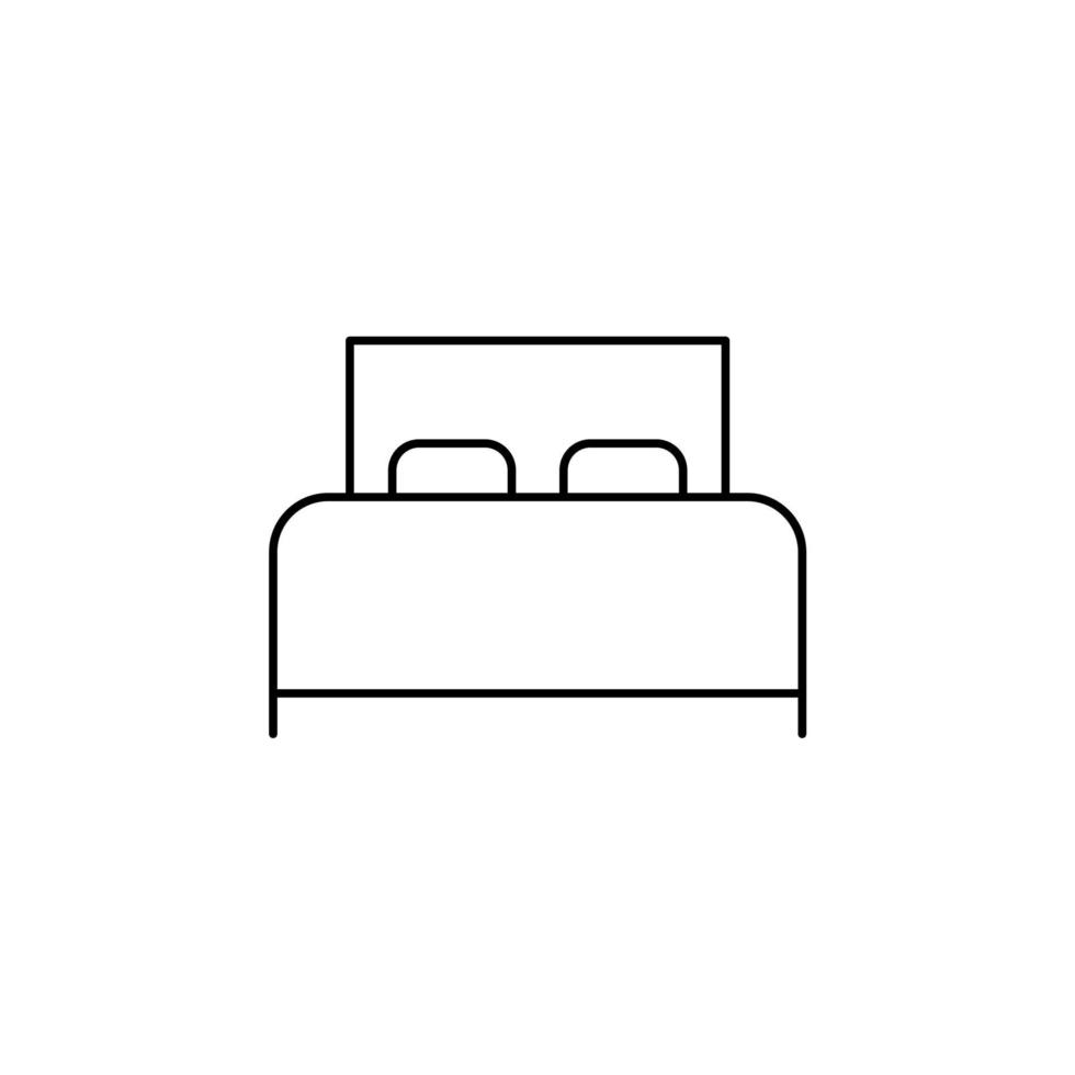 bed, slaapkamer dunne lijn pictogram vector illustratie logo sjabloon. geschikt voor vele doeleinden.