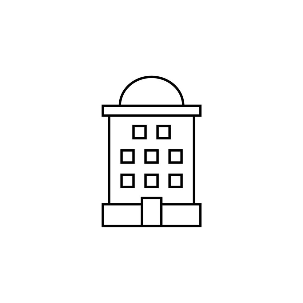 hotel, appartement, herenhuis, residentiële dunne lijn vector illustratie logo pictogrammalplaatje. geschikt voor vele doeleinden.