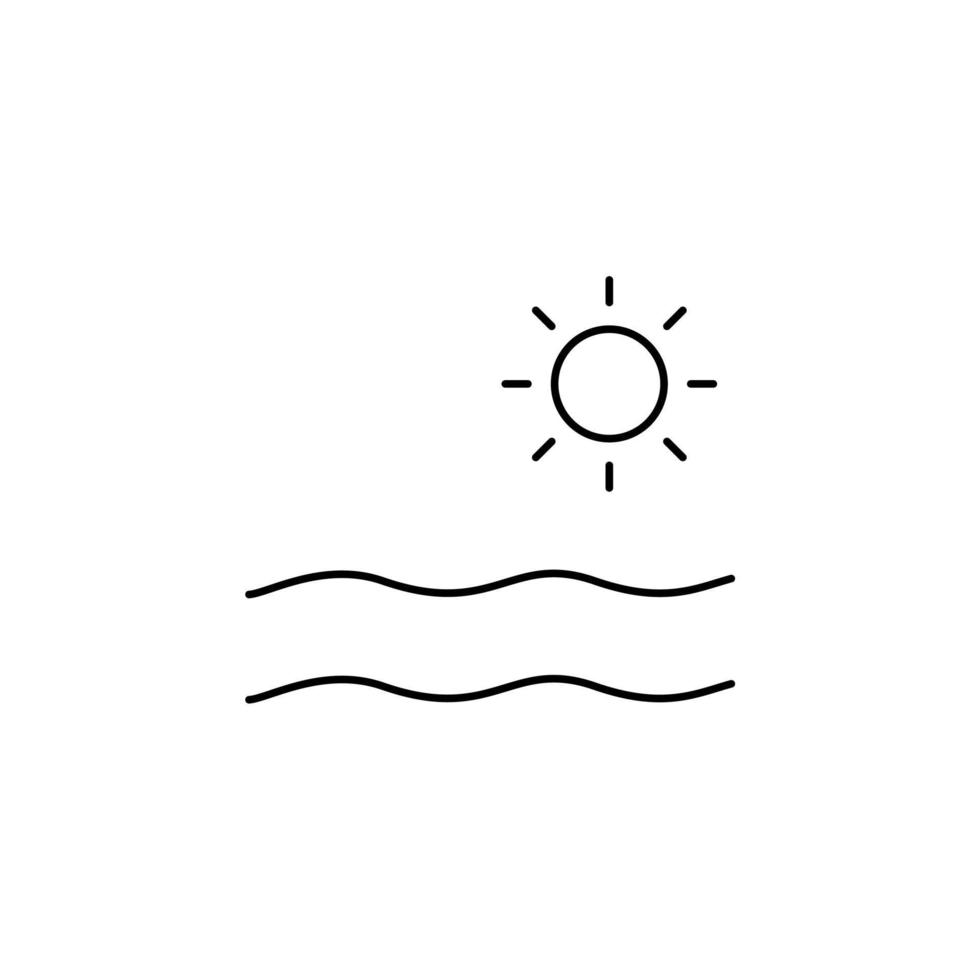 oceaan, water, rivier, zee dunne lijn vector illustratie logo pictogrammalplaatje. geschikt voor vele doeleinden.