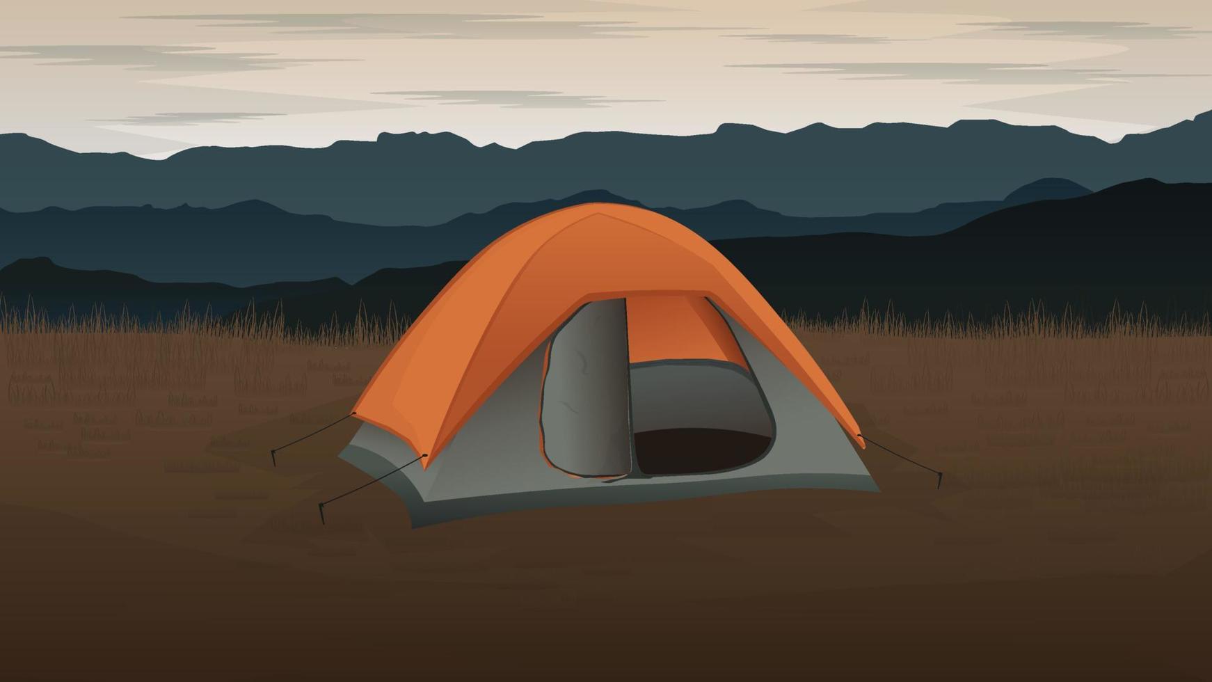 mooie camping tent landschap afbeelding achtergrond vector