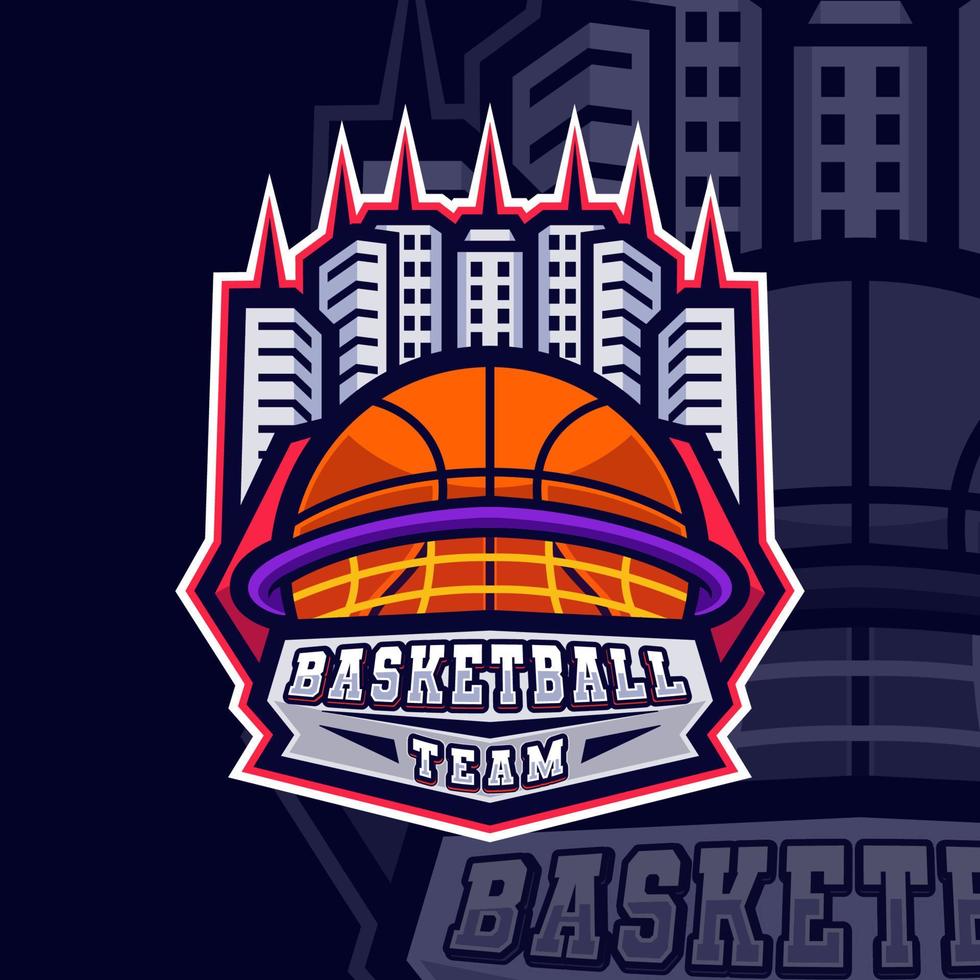 basketbal sport badge logo sjabloon vector