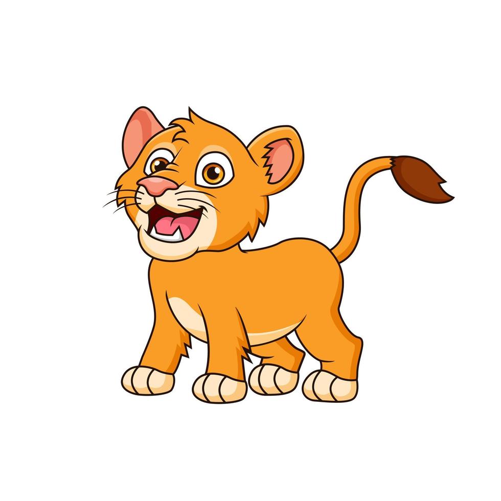 schattige baby leeuw cartoon. vectorillustratie. schattige dieren cartoon vector