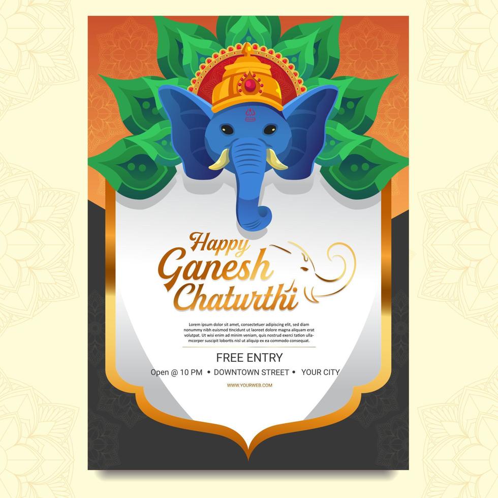 ganesh chaturthi poster evenement vieren vector