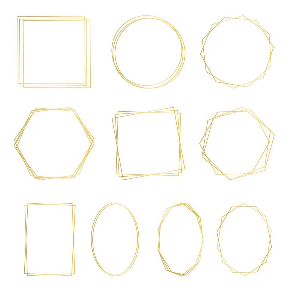 geometrische gouden frames instellen vector