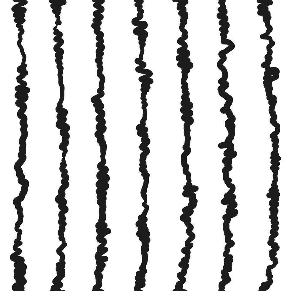 zwart-wit naadloos patroon met inktzwarte strepen. vector